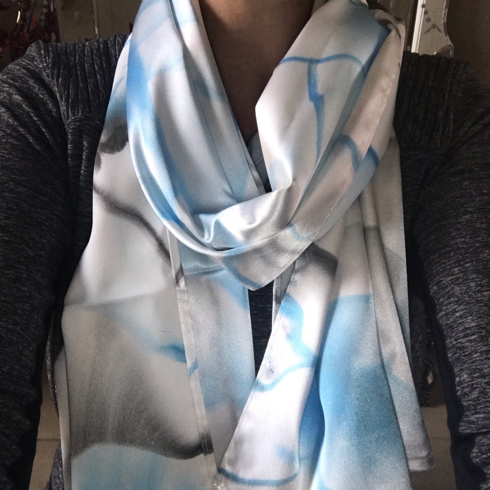 Hand painted silk scarf